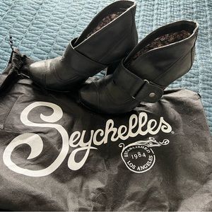 Seychelles Black Leather Bootie